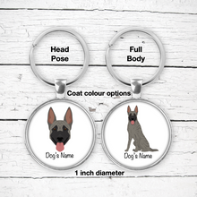 Load image into Gallery viewer, Dutch Shepherd Bezel Keychain - personalized