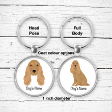 Load image into Gallery viewer, English Cocker Spaniel Bezel Keychain - personalized