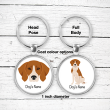 Load image into Gallery viewer, English Foxhound Bezel Keychain - personalized