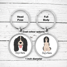 Load image into Gallery viewer, English Springer Spaniel Bezel Keychain - personalized