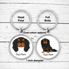 Load image into Gallery viewer, English Toy Spaniel Bezel Keychain - personalized