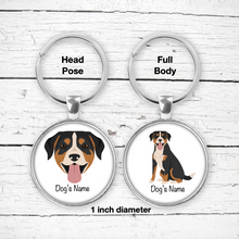 Load image into Gallery viewer, Entlebucher Mountain Dog Bezel Keychain - personalized