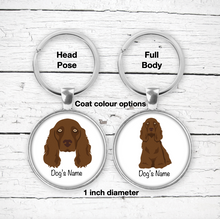 Load image into Gallery viewer, Field Spaniel Bezel Keychain - personalized