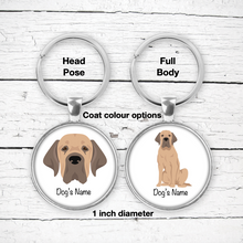 Load image into Gallery viewer, Fila Brasileiro Bezel Keychain - personalized
