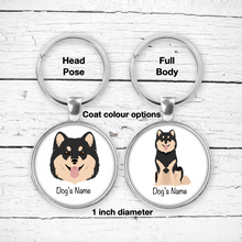 Load image into Gallery viewer, Finnish Lapphund Bezel Keychain - personalized