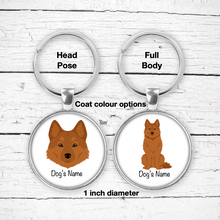 Load image into Gallery viewer, Finnish Spitz Bezel Keychain - personalized