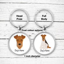 Load image into Gallery viewer, Wire Fox Terrier Bezel Keychain - personalized