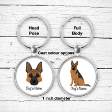 Load image into Gallery viewer, German Shepherd Bezel Keychain - personalized