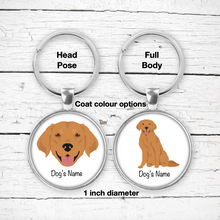 Load image into Gallery viewer, Golden Retriever Bezel Keychain - personalized