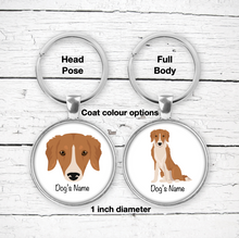 Load image into Gallery viewer, Gollie (Golden Retriever/Collie mix) Bezel Keychain - personalized