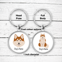 Load image into Gallery viewer, Icelandic Sheepdog Bezel Keychain - personalized