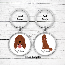 Load image into Gallery viewer, Irish Setter Bezel Keychain - personalized