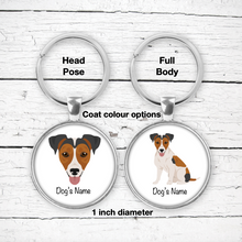 Load image into Gallery viewer, Jack Russell Terrier (smoothcoat) Bezel Keychain - personalized
