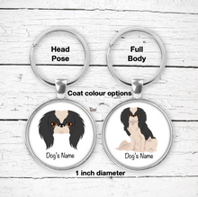 Load image into Gallery viewer, Japanese Chin Bezel Keychain - personalized