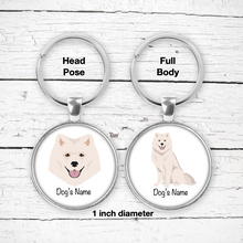 Load image into Gallery viewer, Japanese Spitz Bezel Keychain - personalized