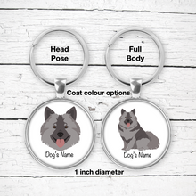 Load image into Gallery viewer, Keeshond Bezel Keychain - personalized