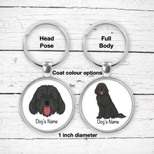 Load image into Gallery viewer, Labradoodle (Labrador/Poodle mix) Bezel Keychain - personalized