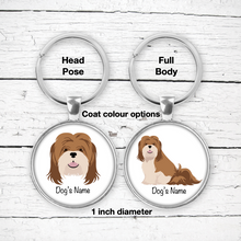 Load image into Gallery viewer, Lhasa Apso Bezel Keychain - personalized