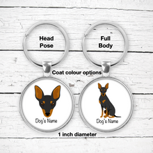 Load image into Gallery viewer, Toy Manchester Terrier Bezel Keychain - personalized