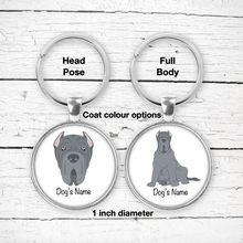 Load image into Gallery viewer, Neapolitan Mastiff (cropped ears) Bezel Keychain - personalized