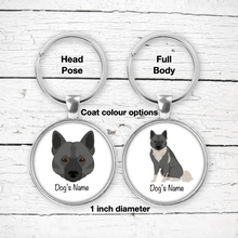 Load image into Gallery viewer, Norwegian Elkhound Bezel Keychain - personalized