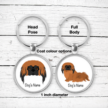 Load image into Gallery viewer, Pekingese Bezel Keychain - personalized