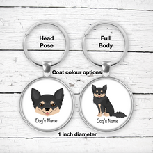 Load image into Gallery viewer, Pomchi (Pomeranian/Chihuahua mix) Bezel Keychain - personalized