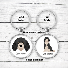 Load image into Gallery viewer, Portuguese Water Dog Bezel Keychain - personalized