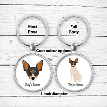 Load image into Gallery viewer, Rat Terrier Bezel Keychain - personalized
