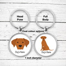 Load image into Gallery viewer, Rhodesian Ridgeback Bezel Keychain - personalized