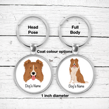 Load image into Gallery viewer, Rough Collie Bezel Keychain - personalized
