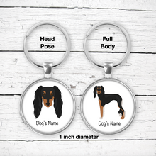 Load image into Gallery viewer, Saluki Bezel Keychain - personalized