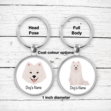 Load image into Gallery viewer, Samoyed Bezel Keychain - personalized