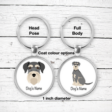 Load image into Gallery viewer, Giant Schnauzer Bezel Keychain - personalized