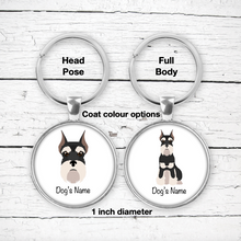 Load image into Gallery viewer, Miniature Schnauzer Bezel Keychain - personalized