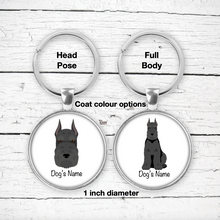 Load image into Gallery viewer, Standard Schnauzer Bezel Keychain - personalized