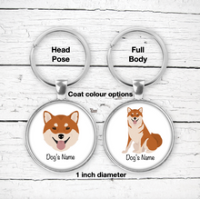Load image into Gallery viewer, Shiba Inu Bezel Keychain - personalized