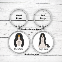Load image into Gallery viewer, Shih Tzu Bezel Keychain - personalized
