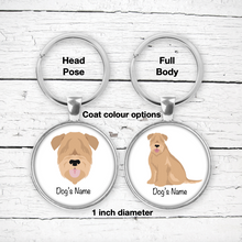 Load image into Gallery viewer, Softcoated Wheaten Terrier keychain personalized