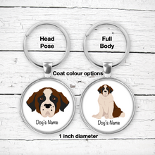 Load image into Gallery viewer, St Bernard Bezel Keychain - personalized