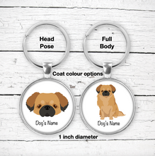 Load image into Gallery viewer, Tibetan Spaniel Bezel Keychain - personalized