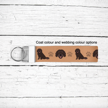 Load image into Gallery viewer, Cavapoo (Cavalier/Poodle mix) key wristlet