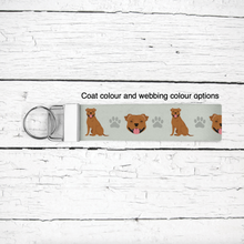 Load image into Gallery viewer, Staffordshire Bull Terrier key wristlet