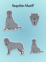 Load image into Gallery viewer, Neapolitan Mastiff (cropped ears) Vinyl Sticker Set
