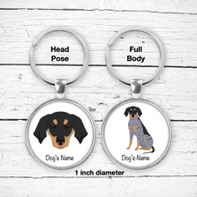 Load image into Gallery viewer, Bluetick Coonhound Bezel Keychain - personalized