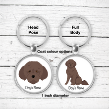 Load image into Gallery viewer, Lagotto Romagnolo Bezel Keychain - personalized