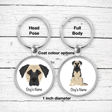 Load image into Gallery viewer, German Sheprador (German Shepherd/Labrador mix) Bezel Keychain - personalized