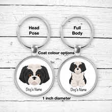 Load image into Gallery viewer, Shih Poo (Shih Tzu/Poodle mix) Bezel Keychain - personalized