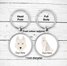Load image into Gallery viewer, Siberian Husky (other colours) Bezel Keychain - personalized