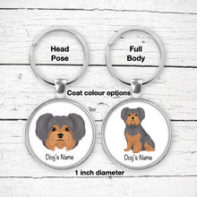 Load image into Gallery viewer, Yorkiepoo Bezel Keychain - personalized